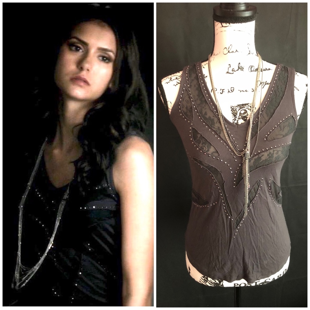 RARE Express Lace & Stud tank ASO Katherine Pierce